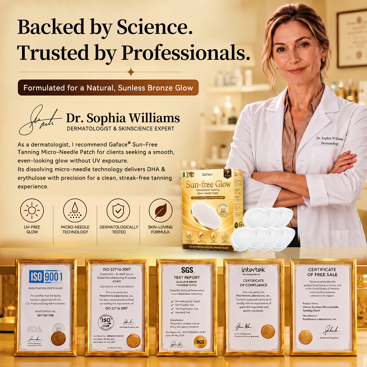 ✨👌𝗚𝗮𝗳𝗮𝗰𝗲® Sunless Natural Glow Transdermal Tanning Micro-Needle Patch