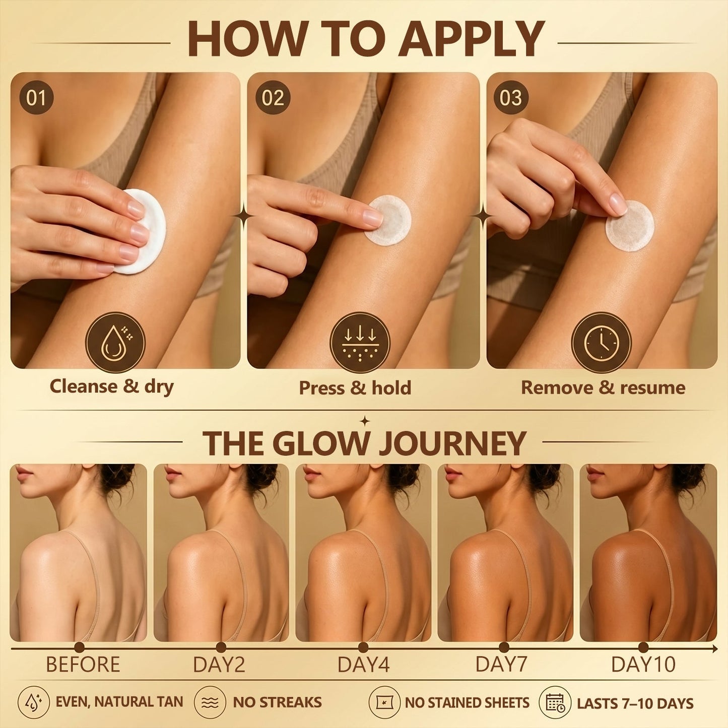 ✨👌𝗚𝗮𝗳𝗮𝗰𝗲® Sunless Natural Glow Transdermal Tanning Micro-Needle Patch