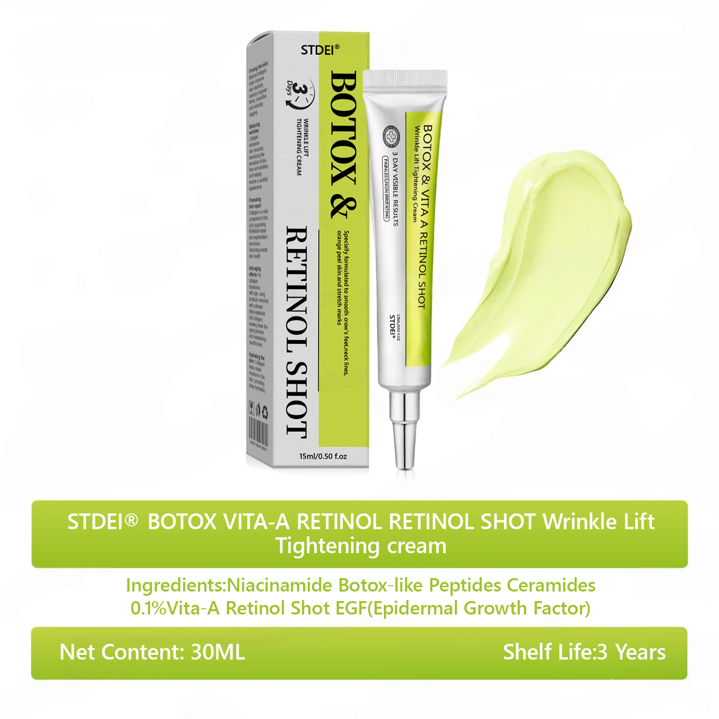 𝑶𝒇𝒇𝒊𝒄𝒊𝒂𝒍 𝑺𝒕𝒐𝒓𝒆😍| Regain youthful skin nown 💫STDEI® BOTOX & VITA A RETINOL SHOT Wrinkle Lift Tightening Cream