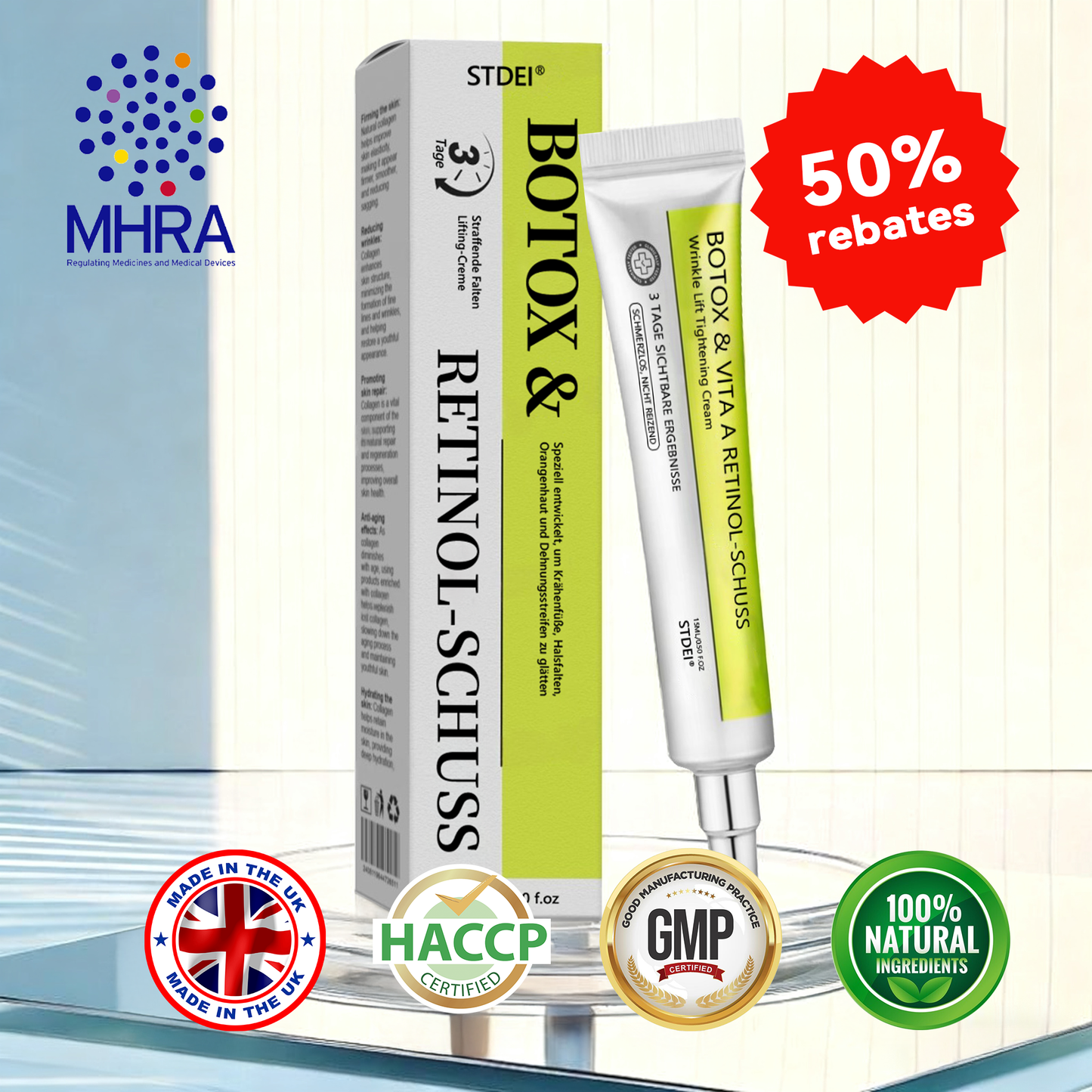 𝑶𝒇𝒇𝒊𝒄𝒊𝒂𝒍 𝑺𝒕𝒐𝒓𝒆😍| Regain youthful skin nown 💫STDEI® BOTOX & VITA A RETINOL SHOT Wrinkle Lift Tightening Cream