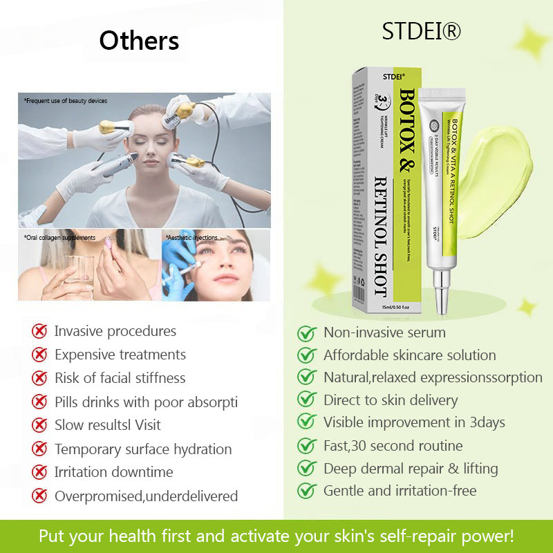 𝑶𝒇𝒇𝒊𝒄𝒊𝒂𝒍 𝑺𝒕𝒐𝒓𝒆😍| Regain youthful skin nown 💫STDEI® BOTOX & VITA A RETINOL SHOT Wrinkle Lift Tightening Cream